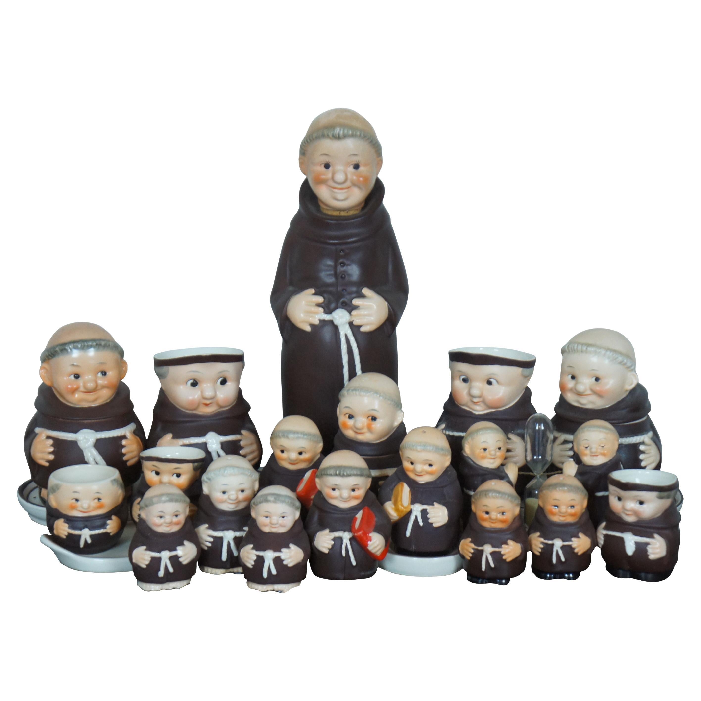 Lot of 22 Mid-Century Goebel Hummel Friar Tuck Monks Tableware West Germany Vtg For Sale