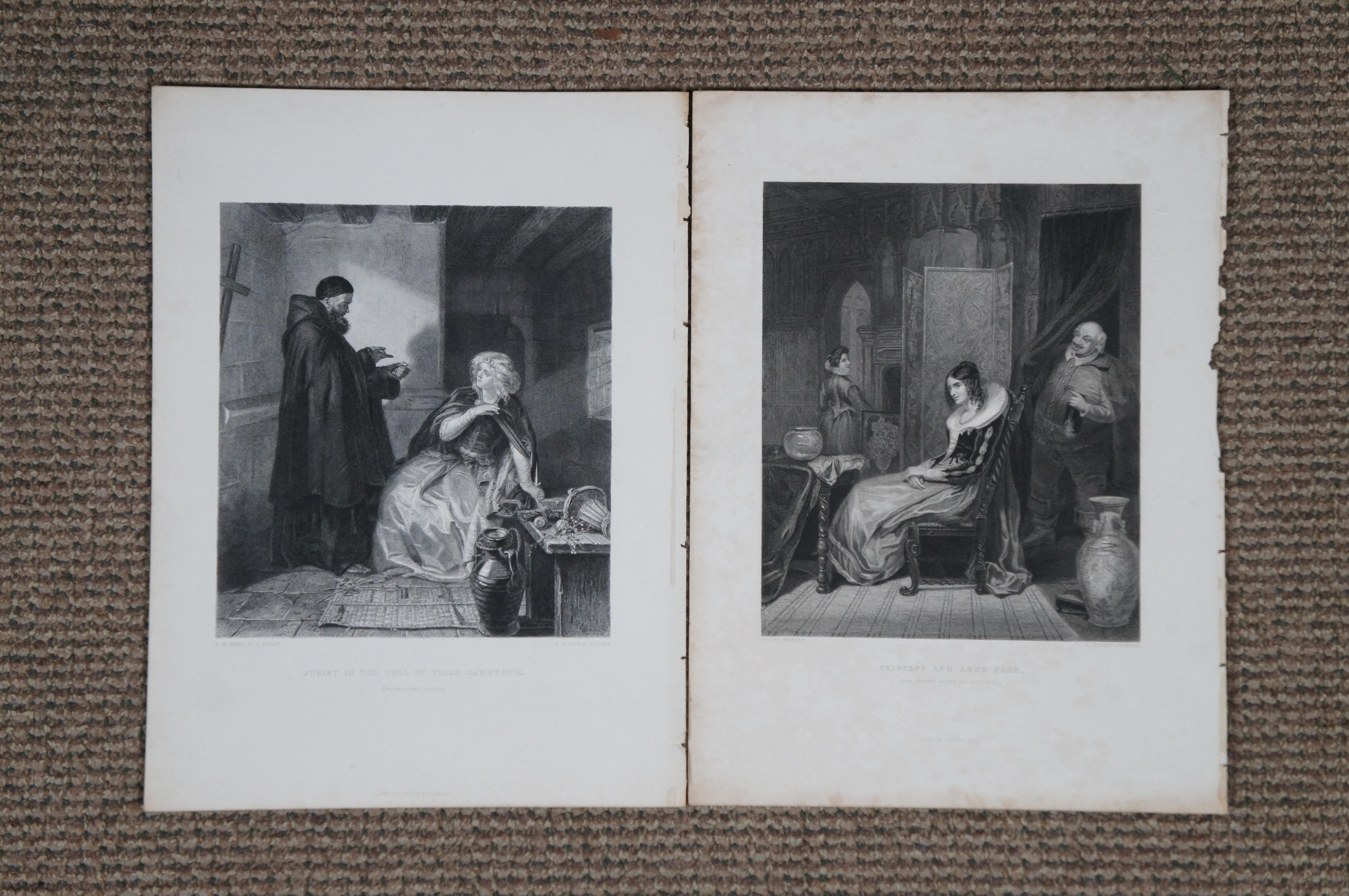 Lot de 23 gravures anciennes de scènes de théâtre de Shakespeare de 14 pouces en vente 5