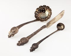 Lot of 3 Gorham for Shreve Sterling Silver Medallion Serving Pieces Rare!