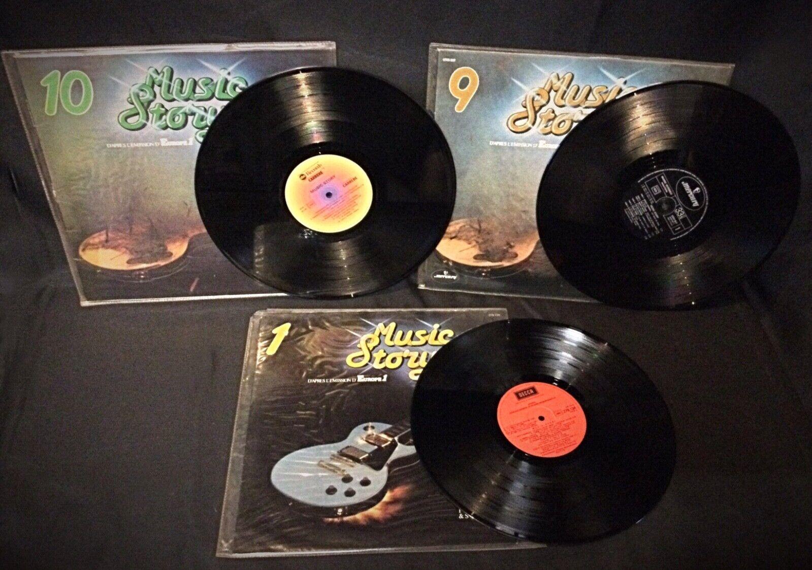 Lot of 3 Music Story Vinyl Records - Volumes 1, 9, 10 (33 RPM) - 2Y37 In Good Condition For Sale In Bordeaux, FR