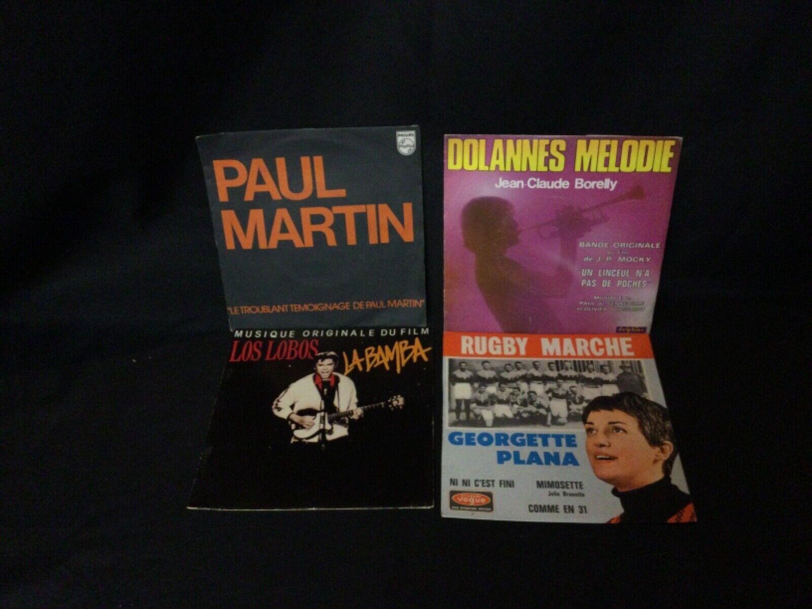 Francese Lotto di 3 dischi vintage in vinile 45 RPM - G. Palma, Los Lobos, A.I.C. Borelly - 2Y06 in vendita