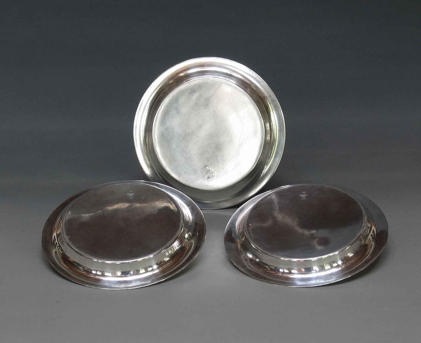 20th Century Lot of 3 Vintage Christofle Silver-Plated Bottle/Carafe Coasters For Sale