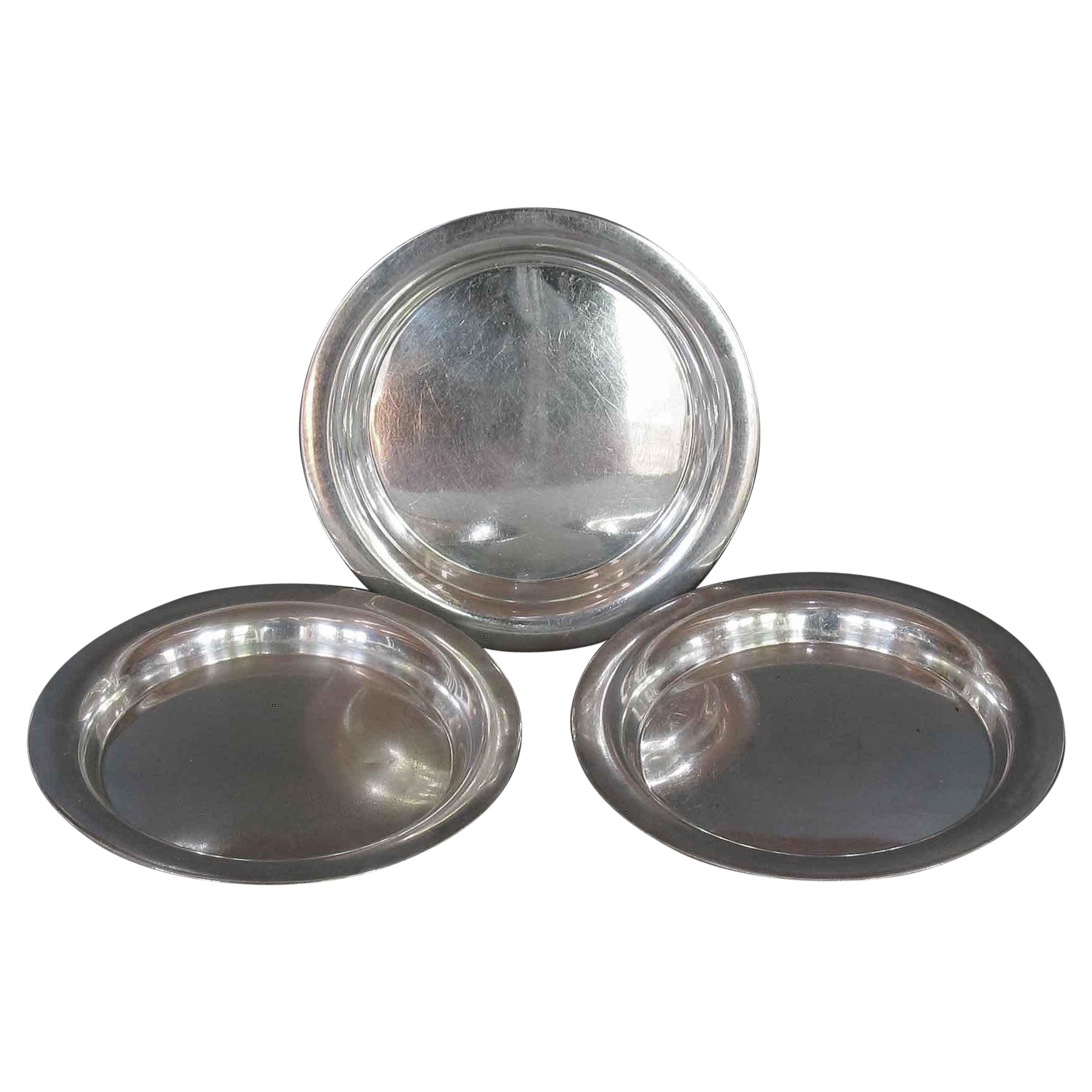 Lot of 3 Vintage Christofle Silver-Plated Bottle/Carafe Coasters