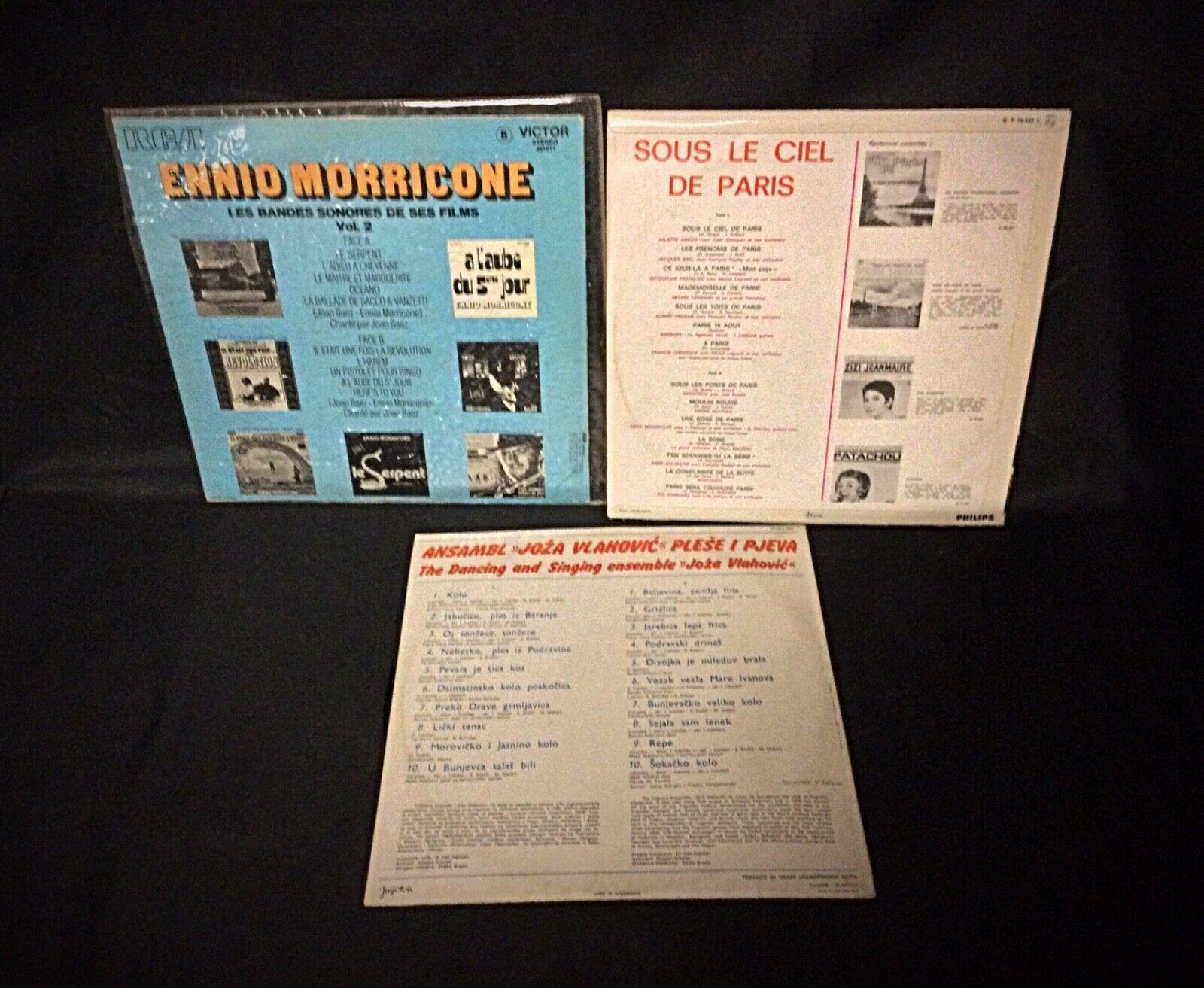 Explore this diverse collection of 3 vinyl records featuring a range of musical styles from different artists. This set includes works by Emmio Marricane, Juliette Gréco, and Joza Vlahovic, perfect for collectors and music enthusiasts.

Product