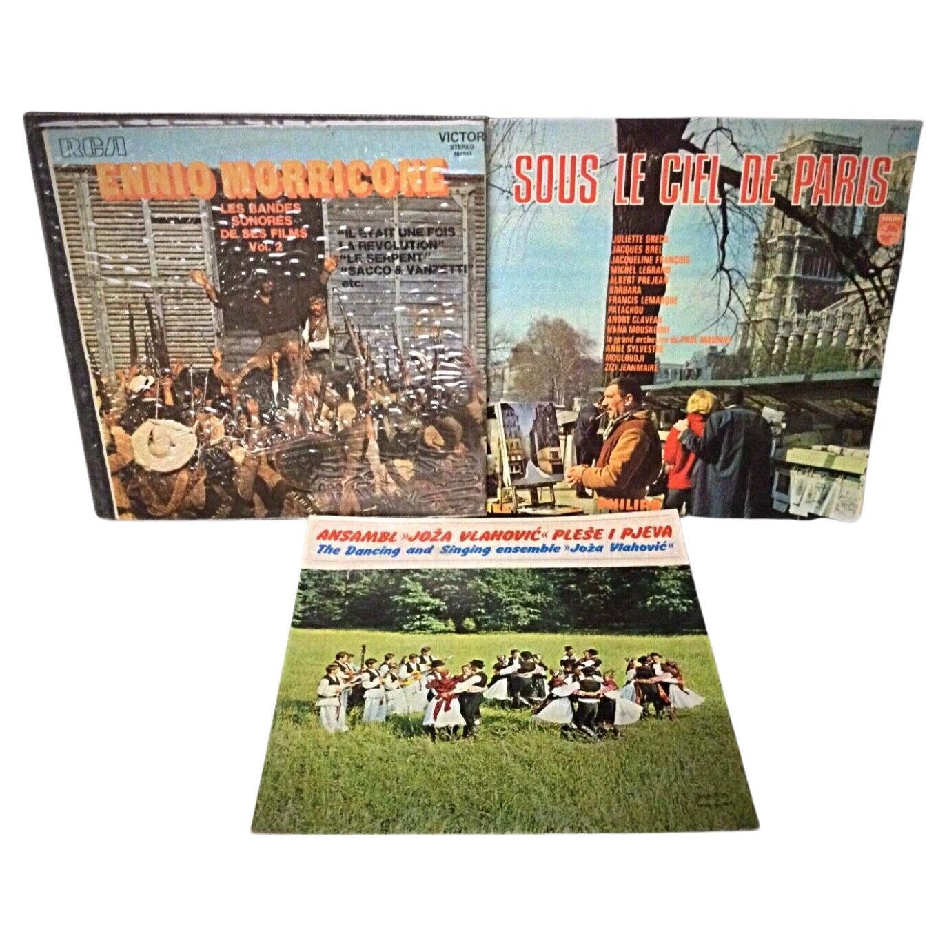 Lot of 3 Vinyl Records - Emmio Marricane, Juliette Gréco, Joza Vlahovic - 2Y16 For Sale