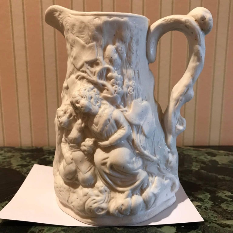 Lot of Four 19th Century Ceramic Relief Pitchers For Sale at 1stDibs