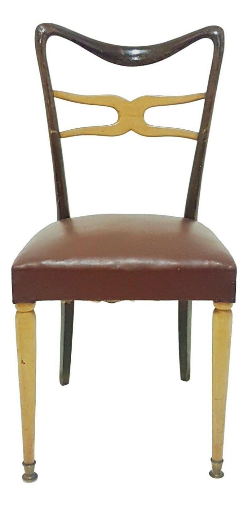 Lot von 4 Stühlen, entworfen von Melchiorre Bega für Mobilificio Ponti Lissone, 1950er Jahre im Angebot 1