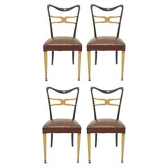 Lot of 4 Chairs Designed by Melchiorre Bega for Mobilificio Ponti Lissone, 1950s