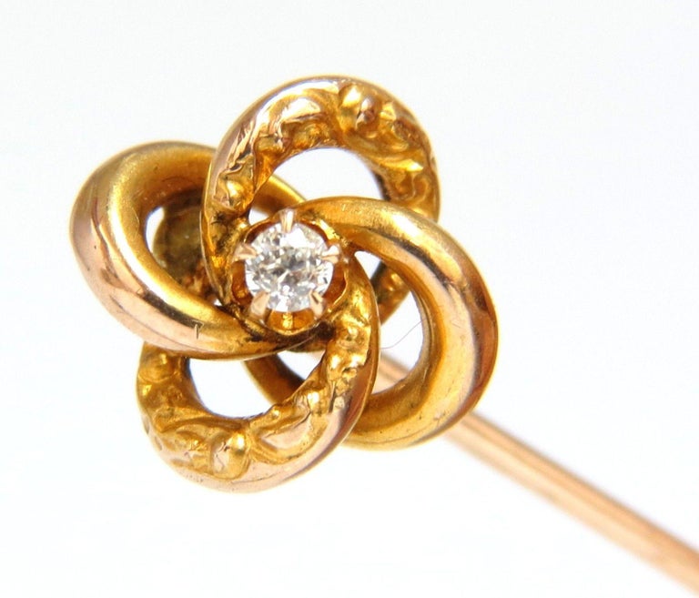 Lot of (5) 14 Karat Antique Hat Pins Collector Diamonds, Pearl,