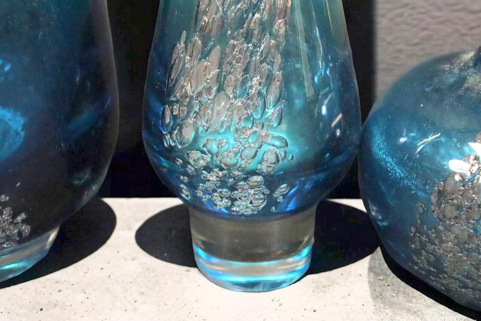 Lot of 5 Blue Swirl Vases Florida Design Heinrich Löffelhardt 60s Pop Art For Sale 2