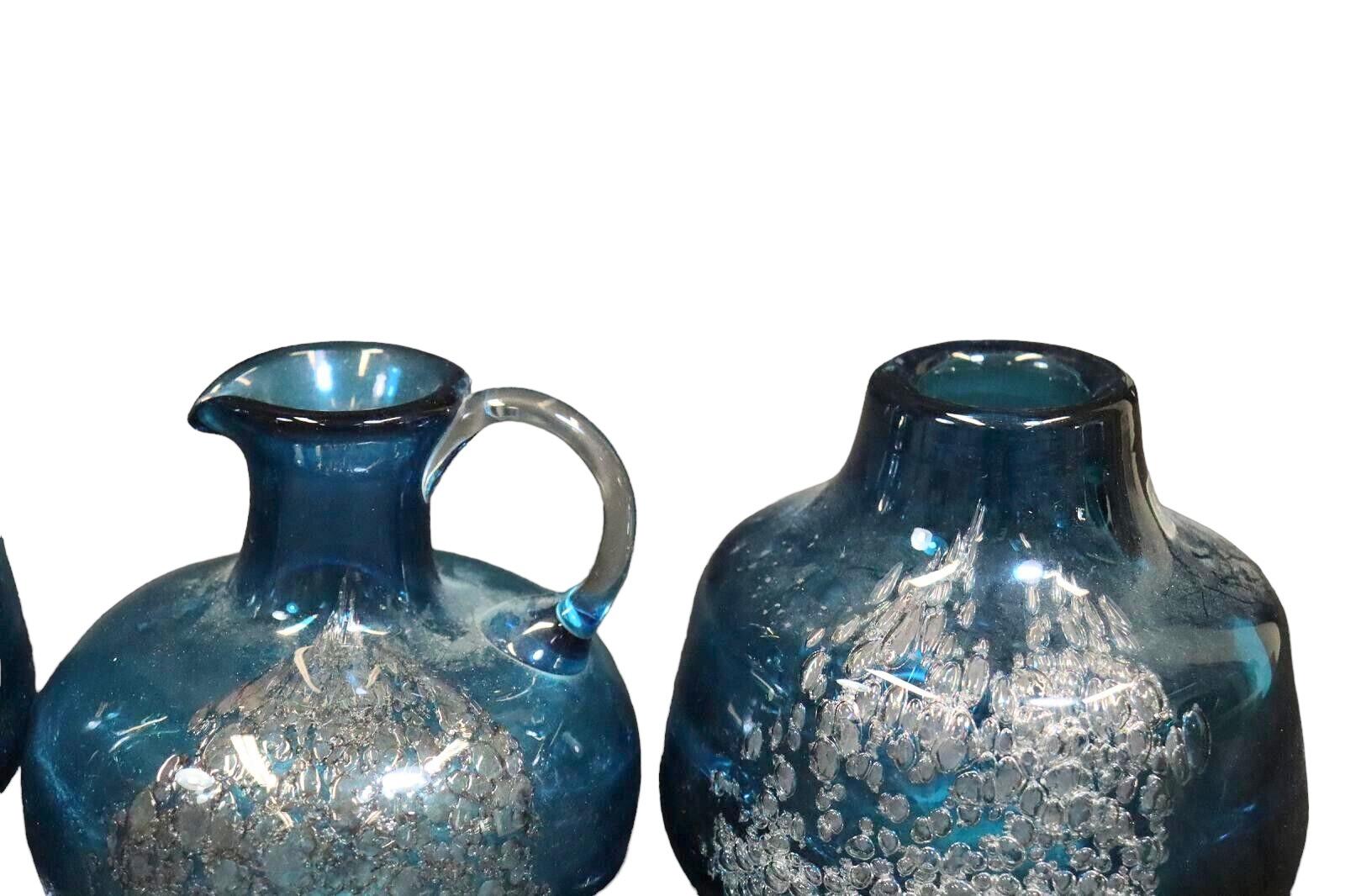 Lot of 5 Blue Swirl Vases Florida Design Heinrich Löffelhardt 60s Pop Art For Sale 5