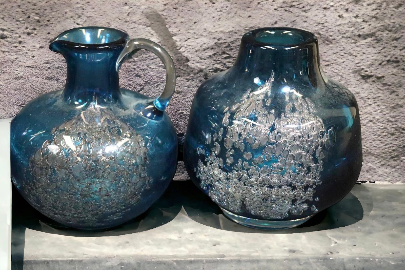 Lot of 5 Blue Swirl Vases Florida Design Heinrich Löffelhardt 60s Pop Art For Sale 6