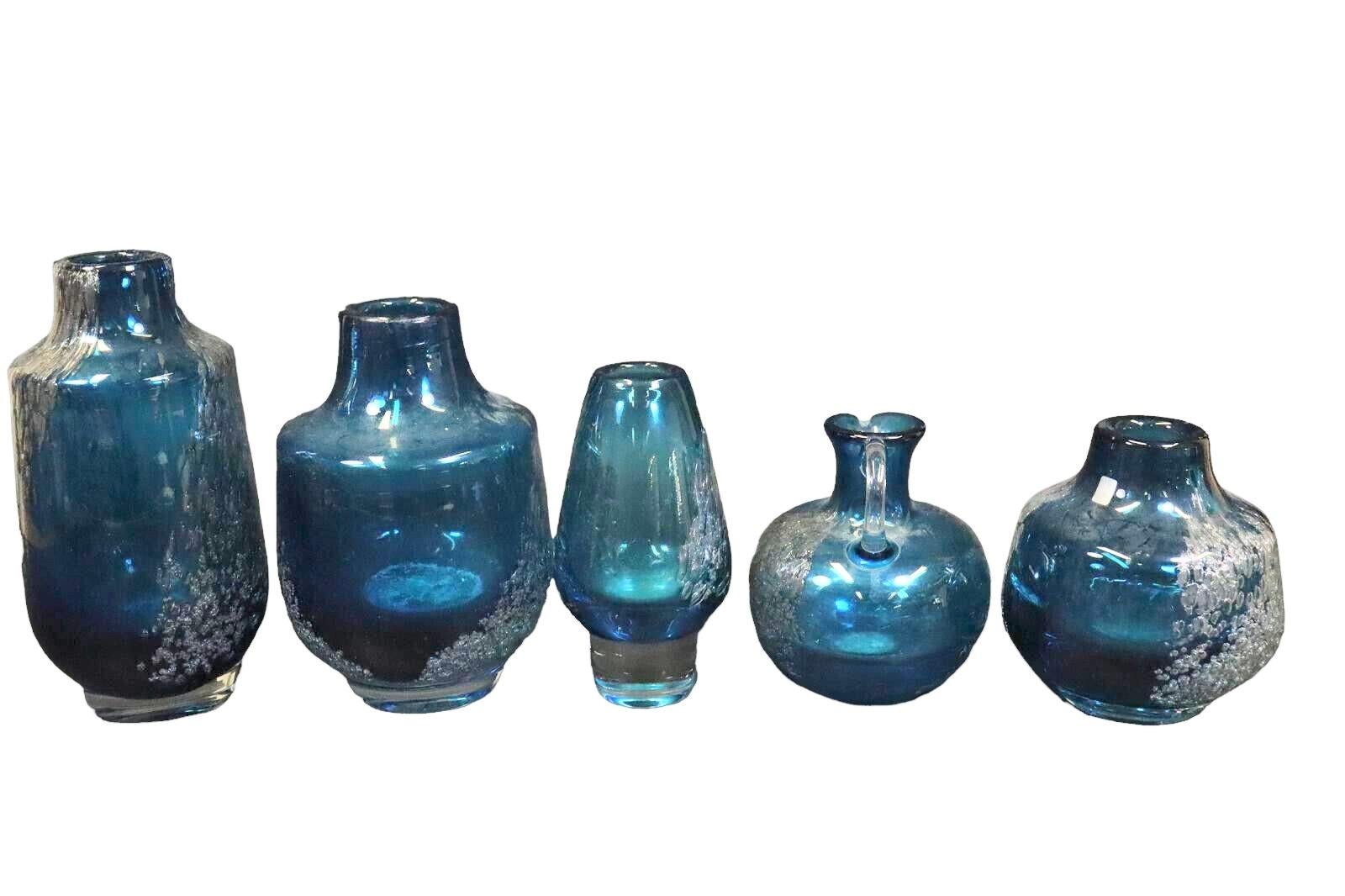 Lot of 5 Blue Swirl Vases Florida Design Heinrich Löffelhardt 60s Pop Art For Sale 9