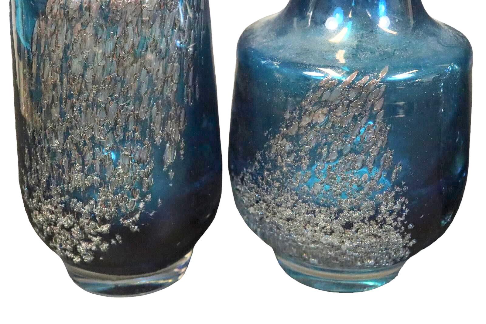 Mid-20th Century Lot of 5 Blue Swirl Vases Florida Design Heinrich Löffelhardt 60s Pop Art For Sale