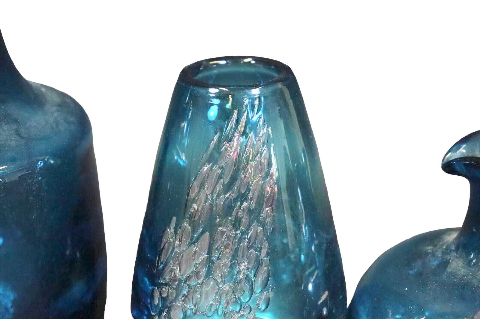Lot of 5 Blue Swirl Vases Florida Design Heinrich Löffelhardt 60s Pop Art For Sale 1