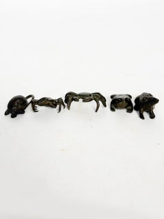Lot of 5 bronzes animal figures, France, 1950