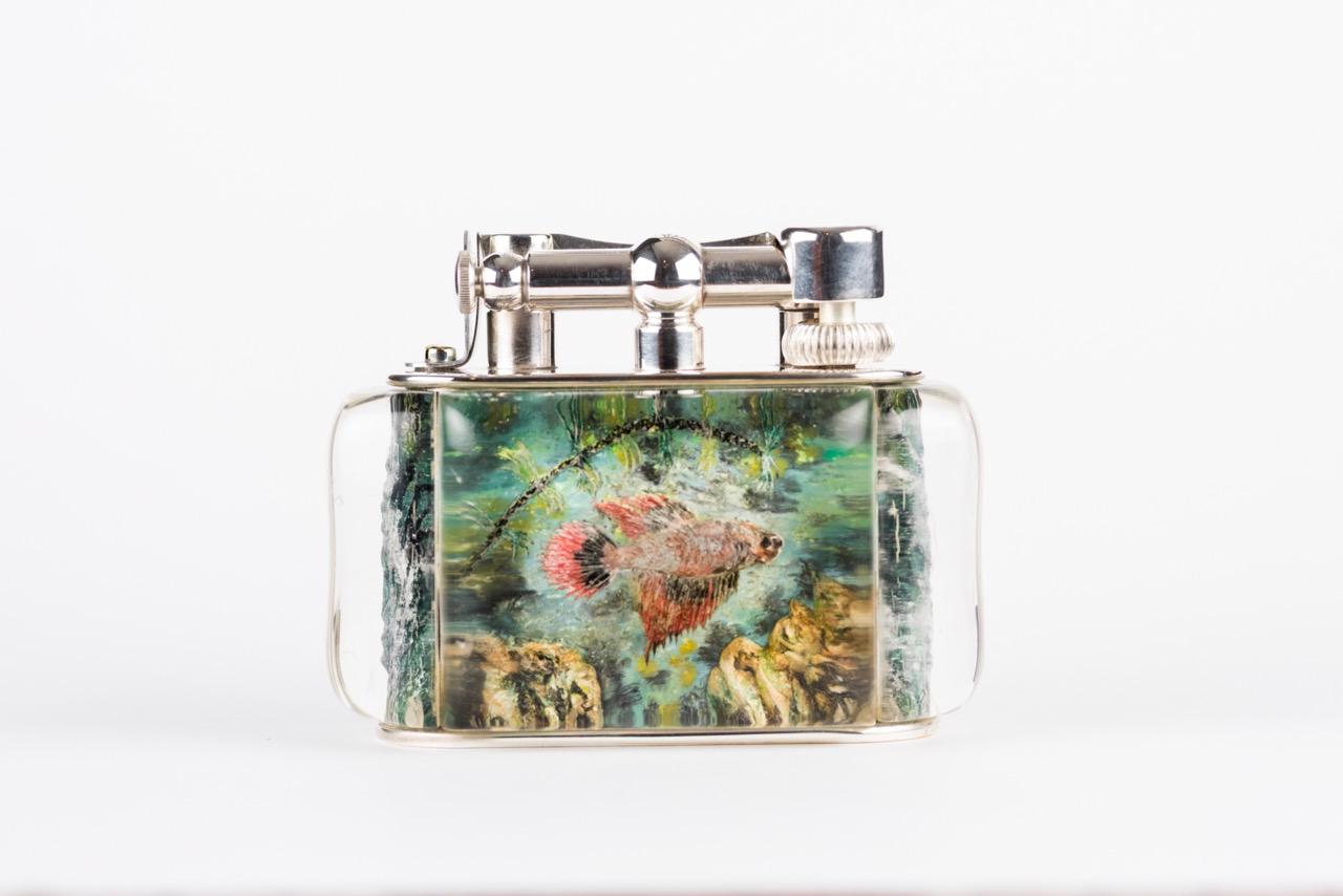 Lot of 5 Lighters, Rare 1950s Dunhill Aquarium Half Giant Lighters For Sale 1