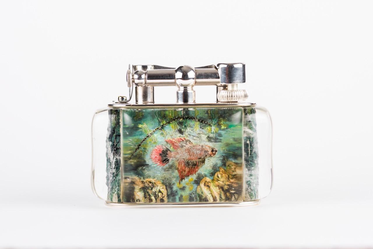 Posten von 5 Feuerzeugen, Seltene 1950er Dunhill Aquarium Half Giant Feuerzeuge im Angebot 1