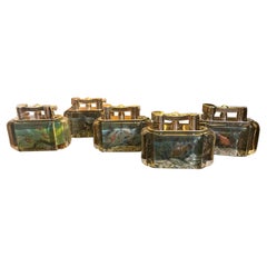 Lot of 5 Lighters, Rare 1950s Dunhill Aquarium Half Giant Lighters