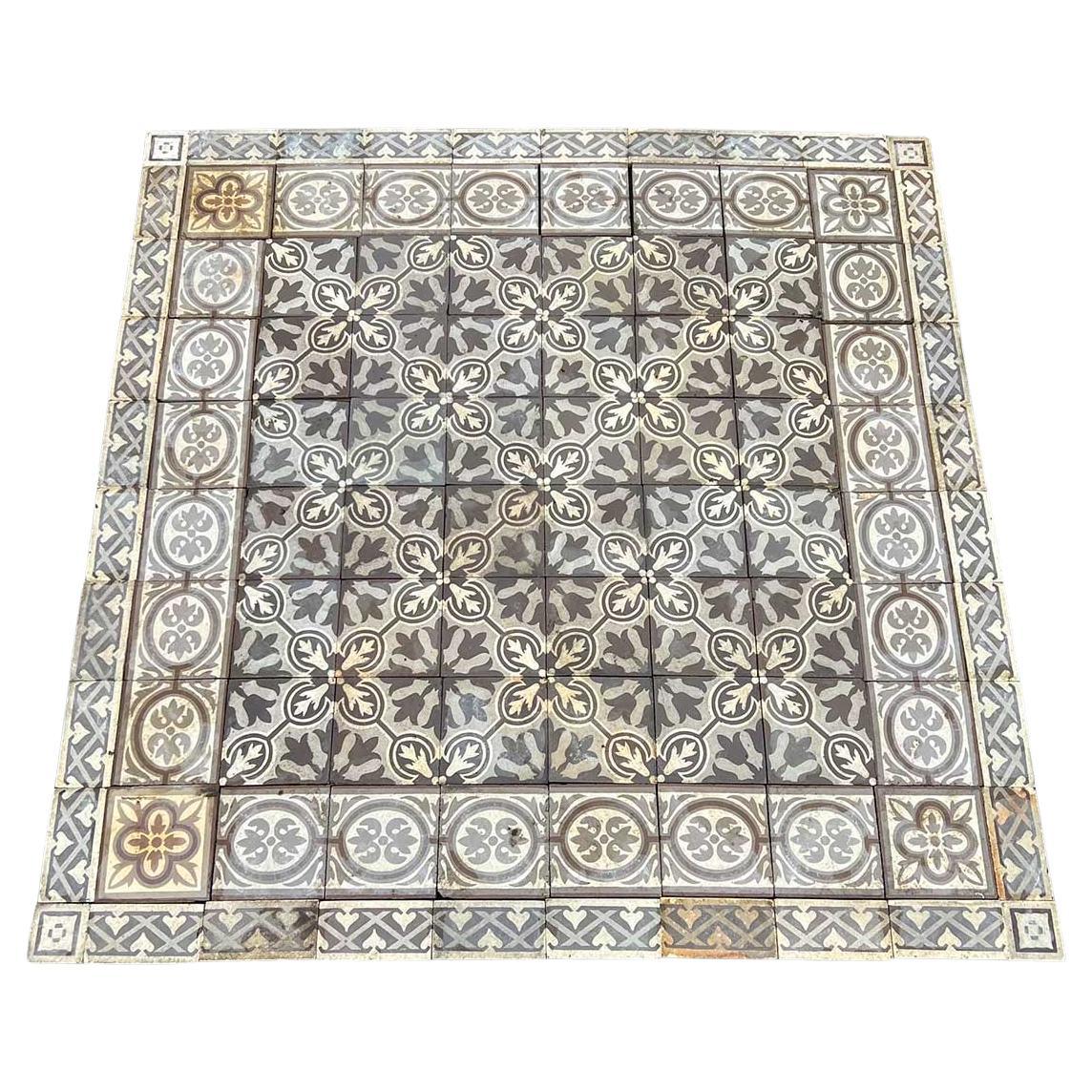 Lot of 500 m² of Antique Cement Tiles – Late 19th Century For Sale