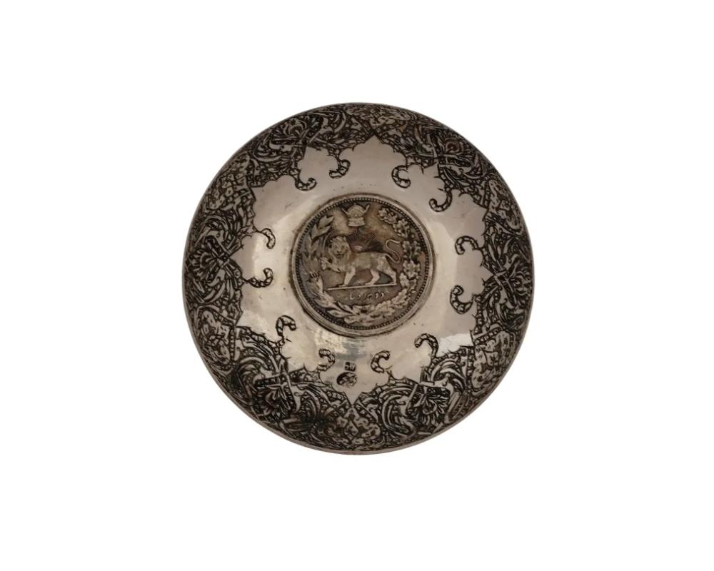 Metal Lot Of 6 Antique Iranian Silver Coin Bowls For Sale