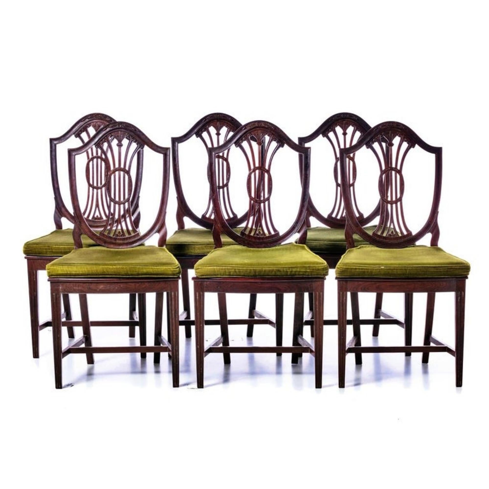 Baroque Lot of 6 Chairs Portuguese 19th Century in Brazilian Rosewood