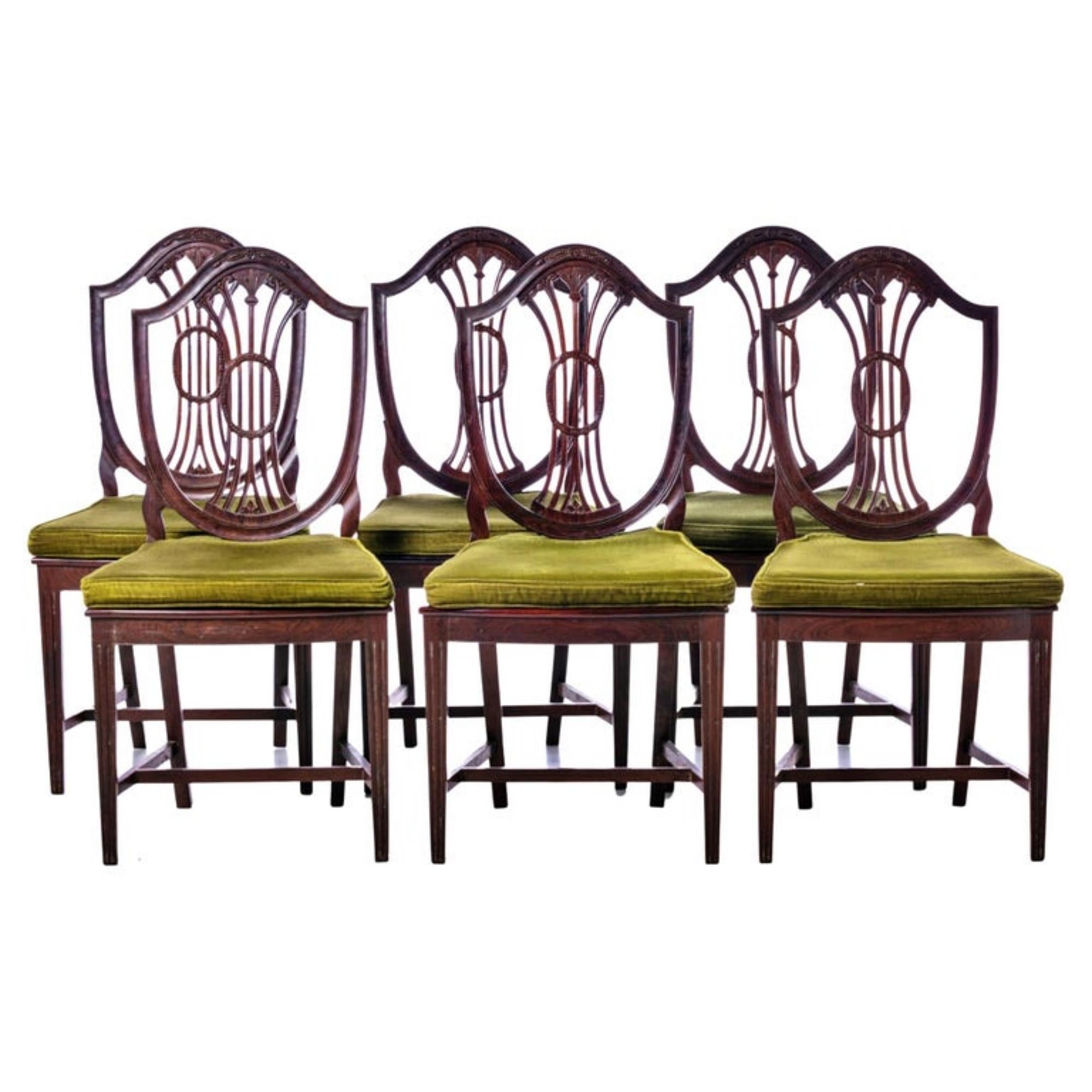 Lot of 6 Chairs Portuguese 19th Century in Brazilian Rosewood 1