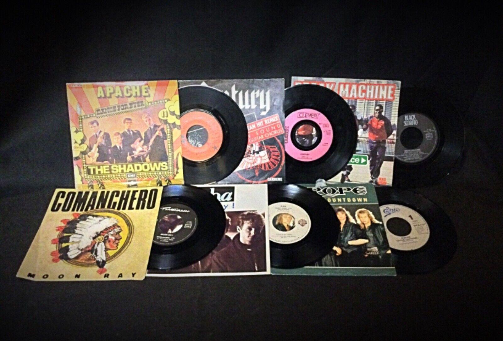 Lote de 6 discos de vinilo antiguos de 45 RPM - Break Machine, Apache, A-Ha - 2Y10 Imperio en venta