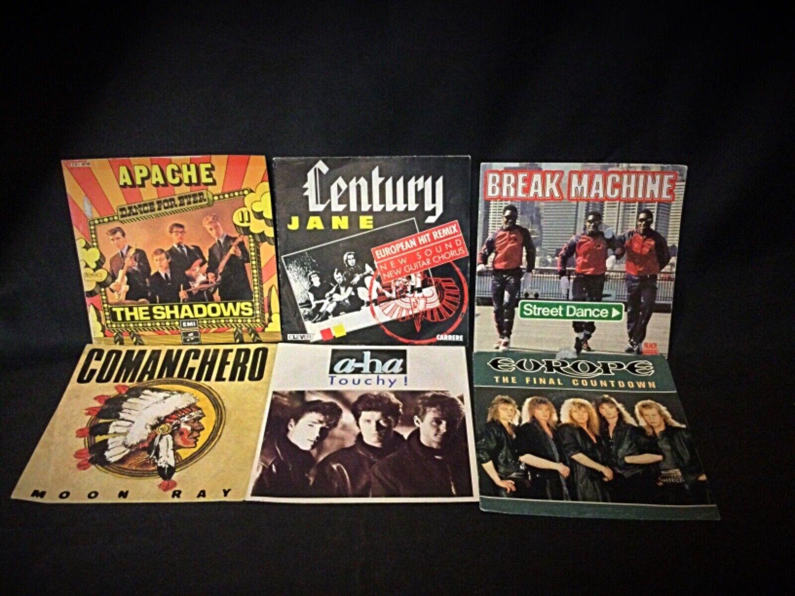 Lote de 6 discos de vinilo antiguos de 45 RPM - Break Machine, Apache, A-Ha - 2Y10 Francés en venta