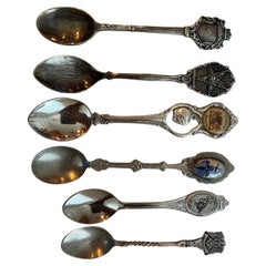 lot of 7 Collectible souvenir Spoons from Europe silver Plated