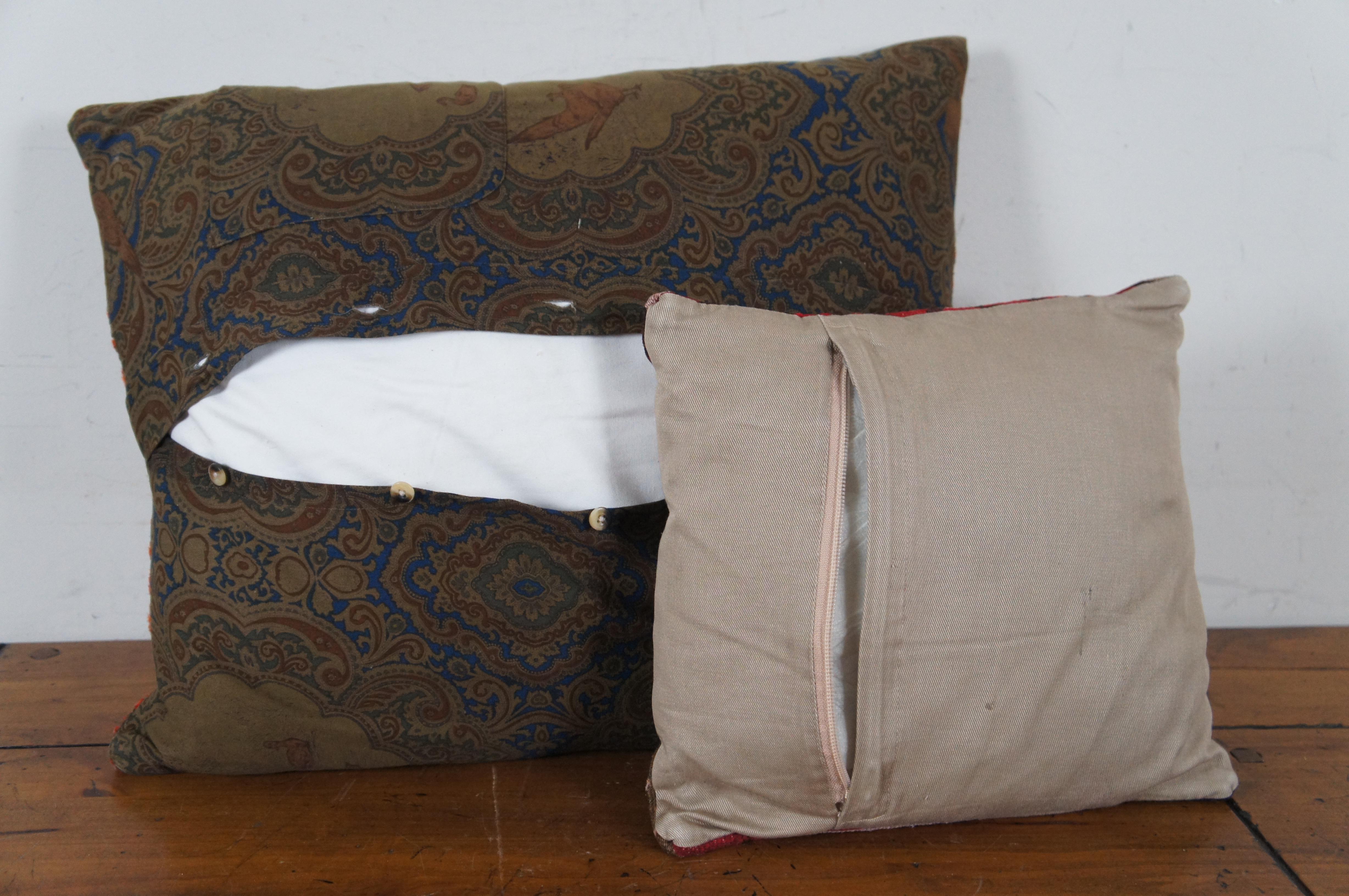 Lot of 7 Hand Woven Wool Kilim Rug Throw Accent Lumbar Pillows 11-20