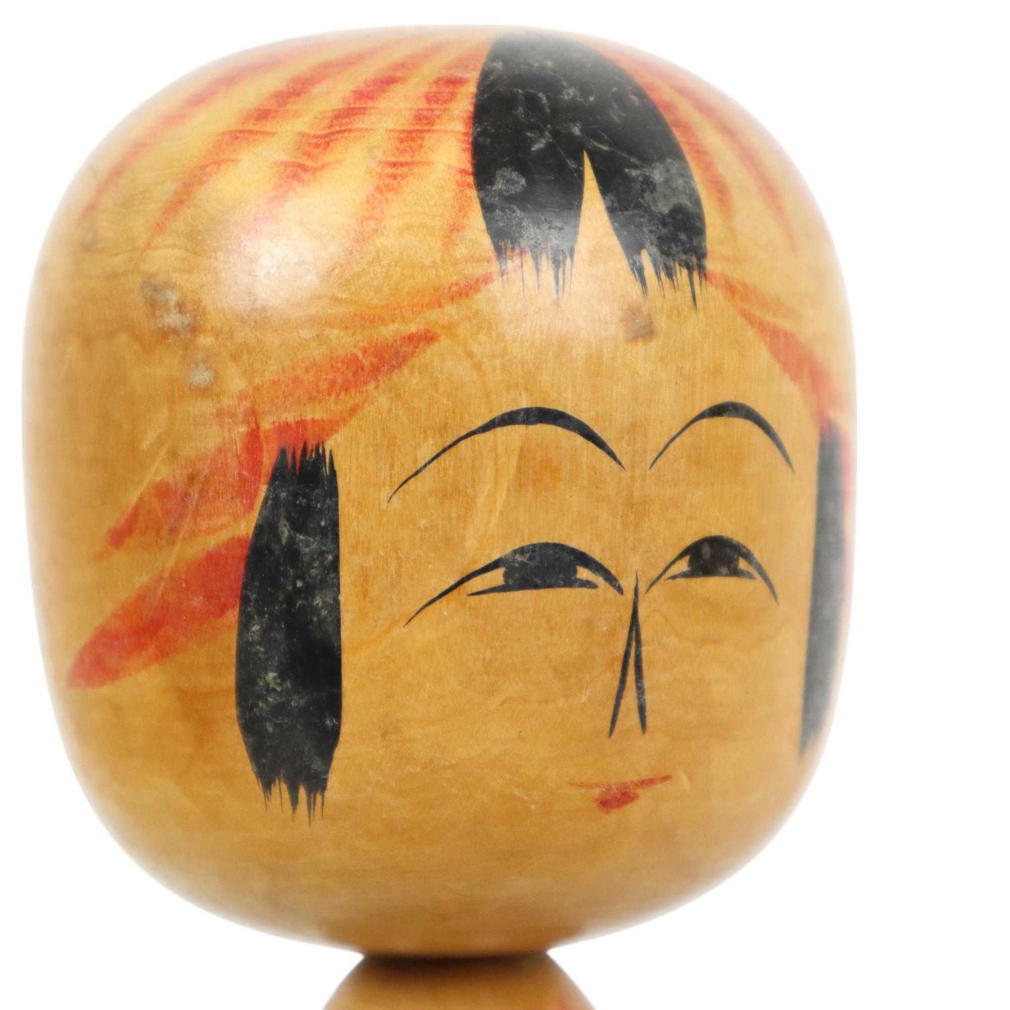 Lot de 7 poupées Kokeshi Tomio Sato en bois peint à la main Japon en vente 2