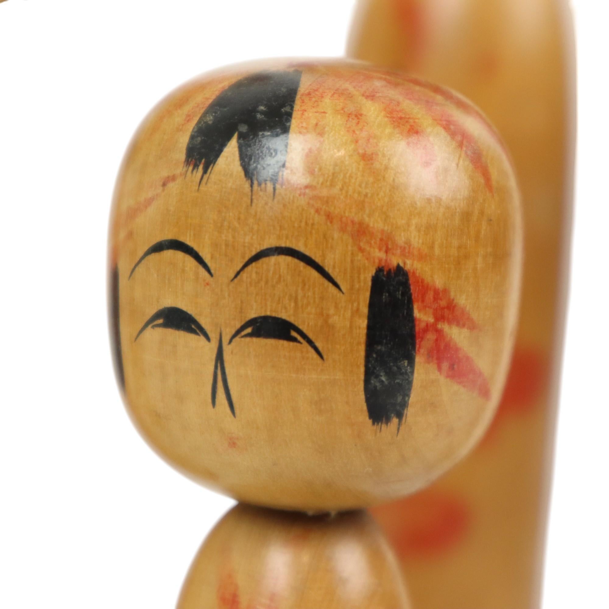 Lot de 7 poupées Kokeshi Tomio Sato en bois peint à la main Japon en vente 1