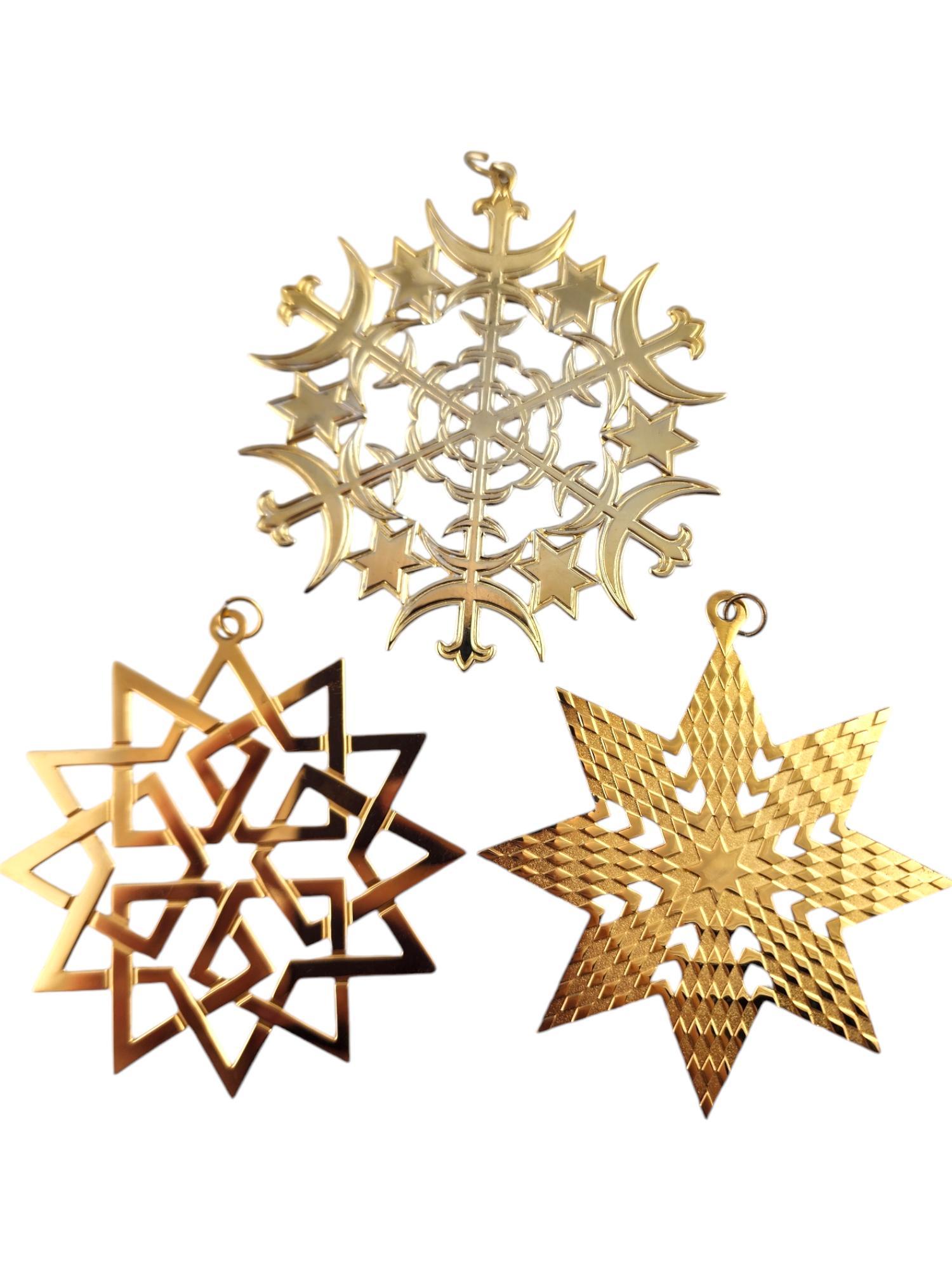 Lot of 7 MMA Sterling Silver Gilded Snowflake Ornaments #18722

These beautiful snowflake ornaments by the Metropolitan Museum of Art were meticulously crafted from sterling silver with a gorgeous gild finish!
Dated 1973, 1974, 1985, 1986, 1991,