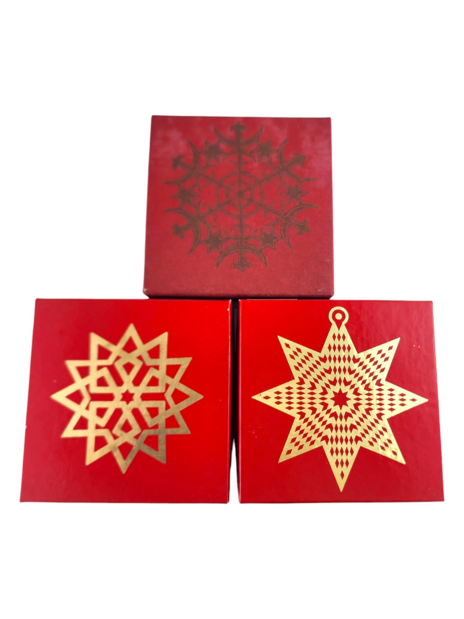Lot of 7 MMA Sterling Silver Gilded Snowflake Ornaments #18722 2