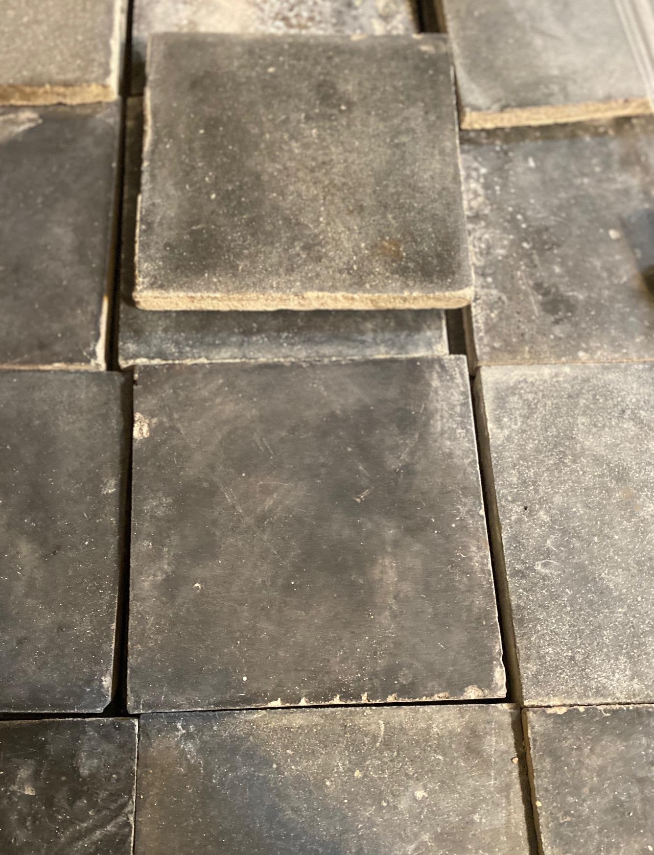 Lot of 700 square feet of reclaimed black tiles from Spain.
Measurements: 8