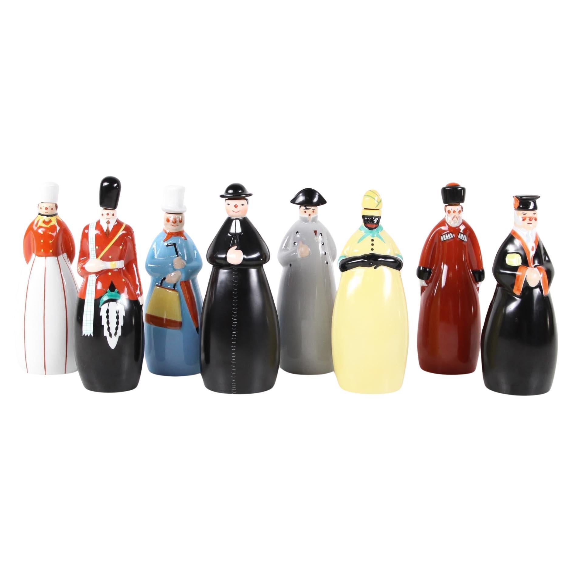 Lot of 8 “ROBJ” porcelain liqueur bottles