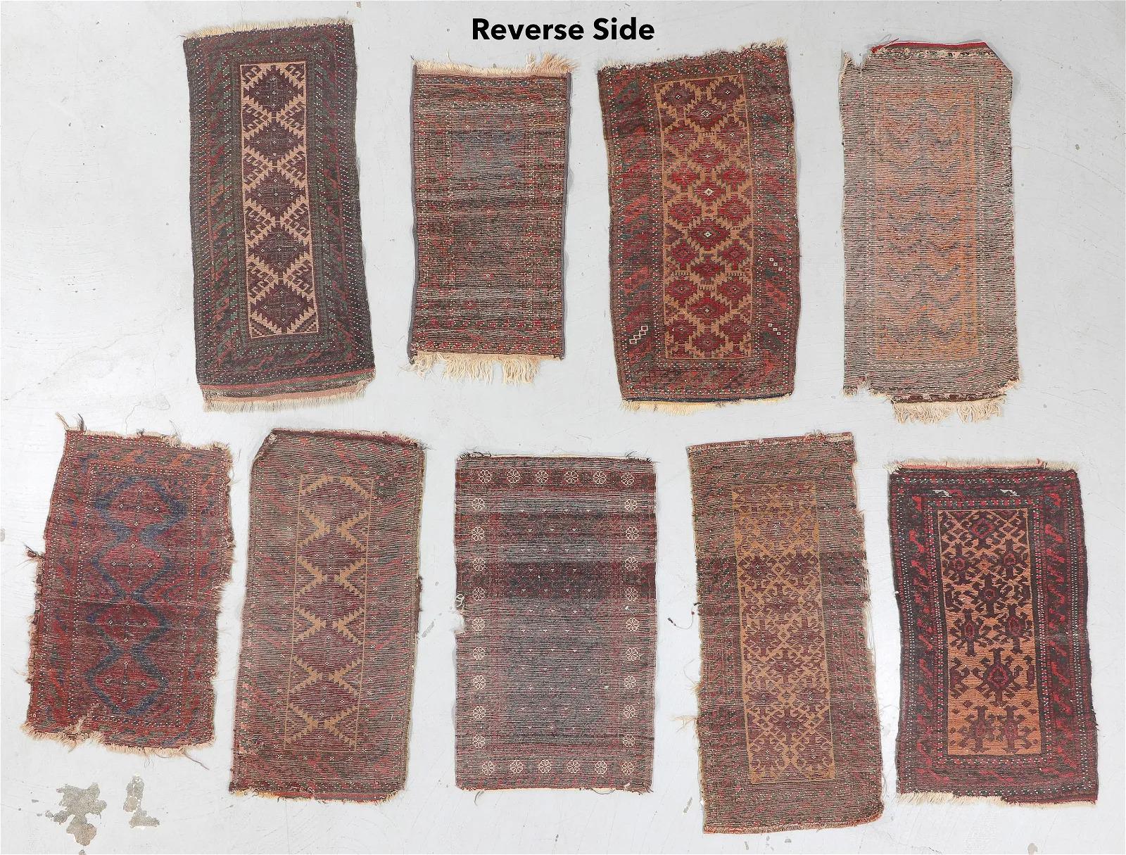 Lot of 9 Antique Afghan Baluch Collectible Rugs 1.6' x 3.2', 1870s - 2B29 For Sale 3