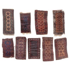 Lot of 9 Antique Afghan Baluch Collectible Rugs 1.6' x 3.2', 1870s - 2B29