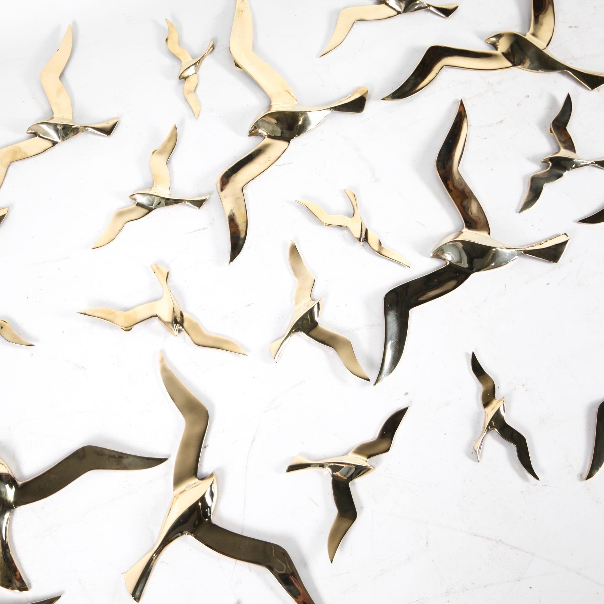 Set of brass birds wall sculptures  For Sale 6