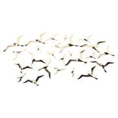 Satz von Messing Vögel Wandskulpturen
