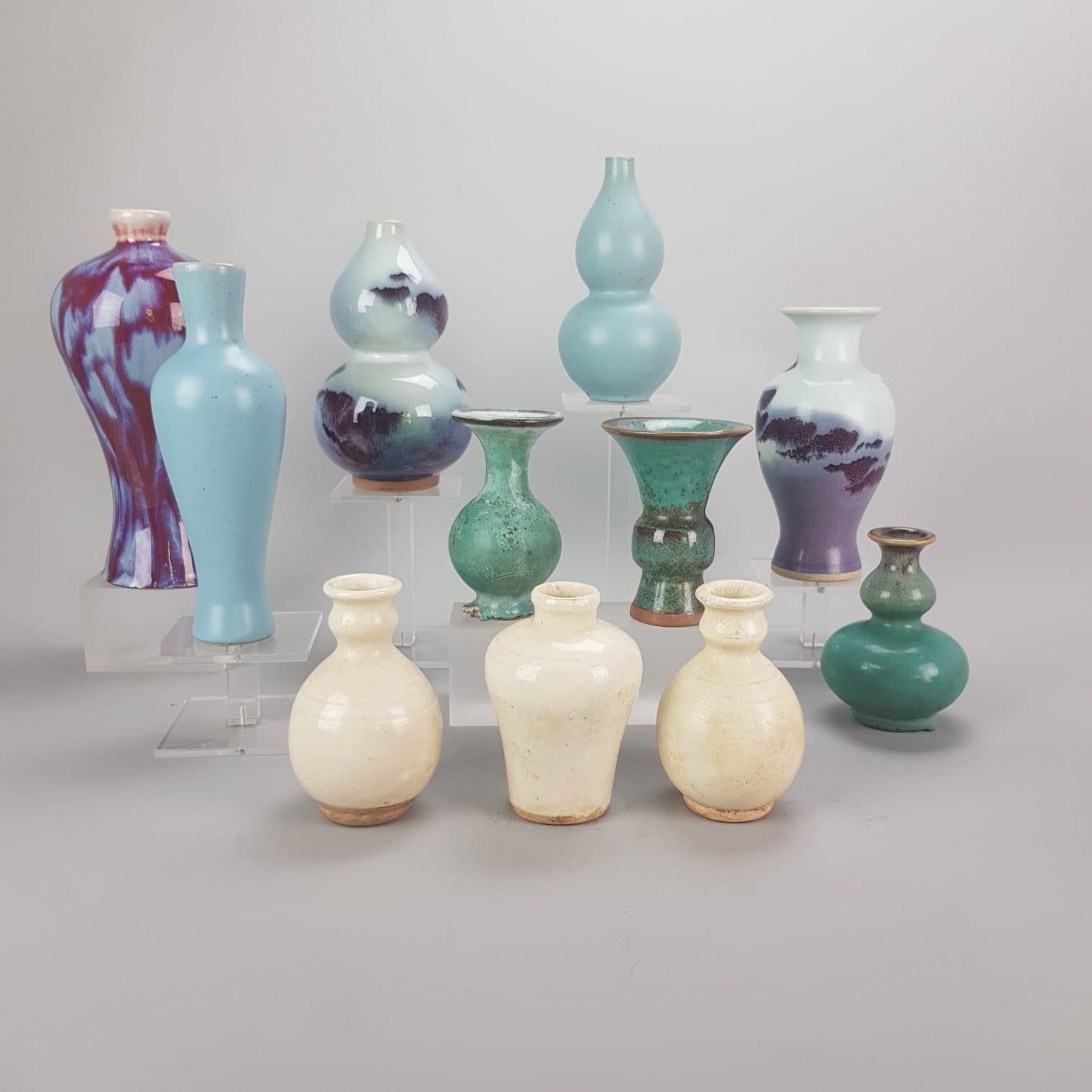 Porcelain Lot of Chinese porcelain PRoC Vases Monochromes and unusual Glazed For Sale