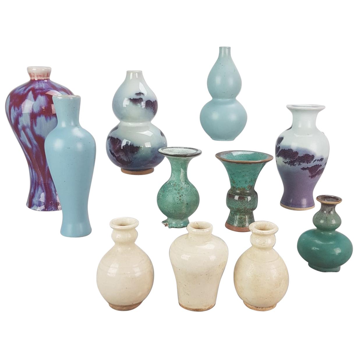 Lot of Chinese porcelain PRoC Vases Monochromes and unusual Glazed For Sale