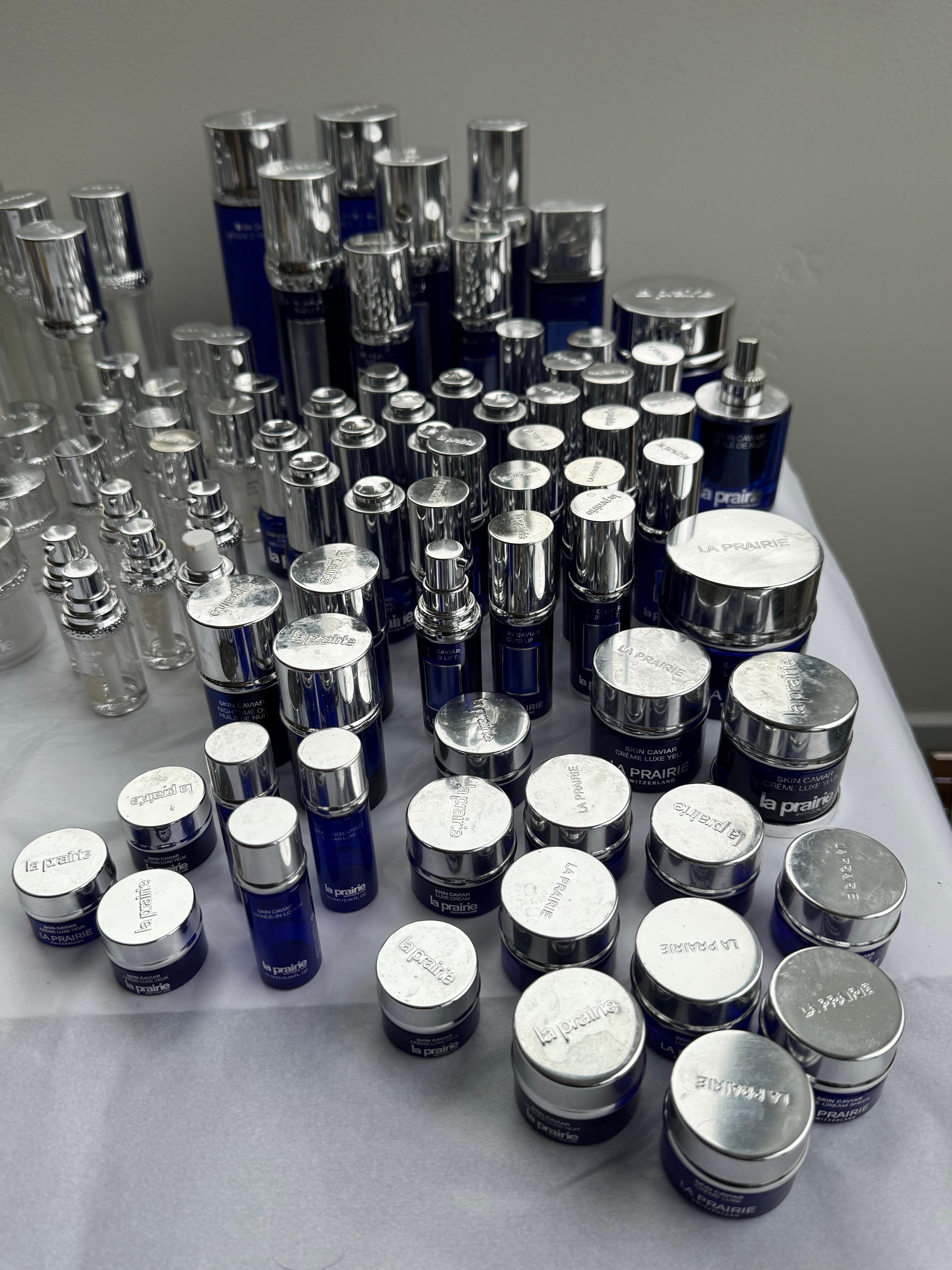 Lot of Empty La Prairie Jars Clean Used Luxury Display Props Interior Styling For Sale 5