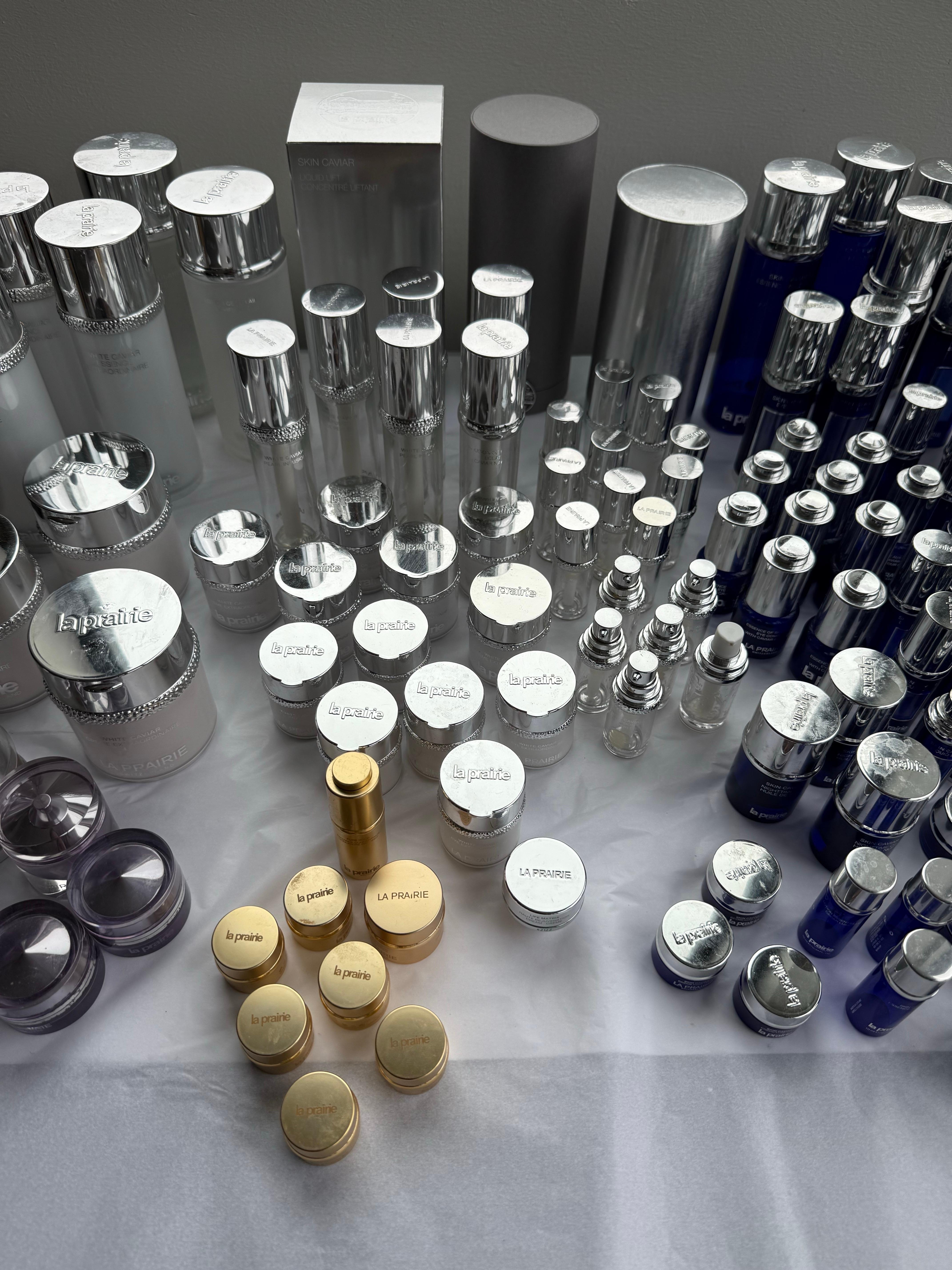 Lot of Empty La Prairie Jars Clean Used Luxury Display Props Interior Styling For Sale 3