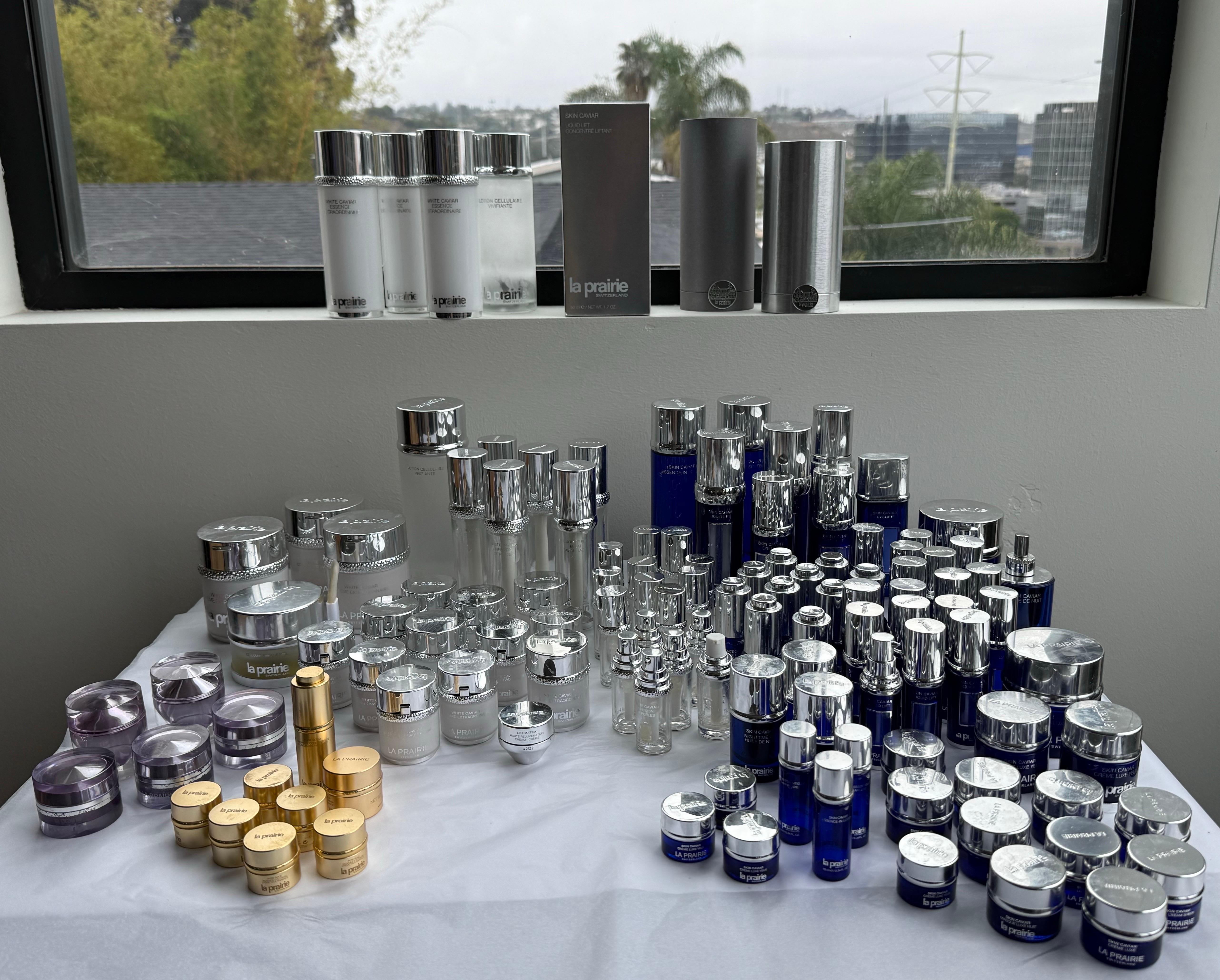 Lot of Empty La Prairie Jars Clean Used Luxury Display Props Interior Styling For Sale 4