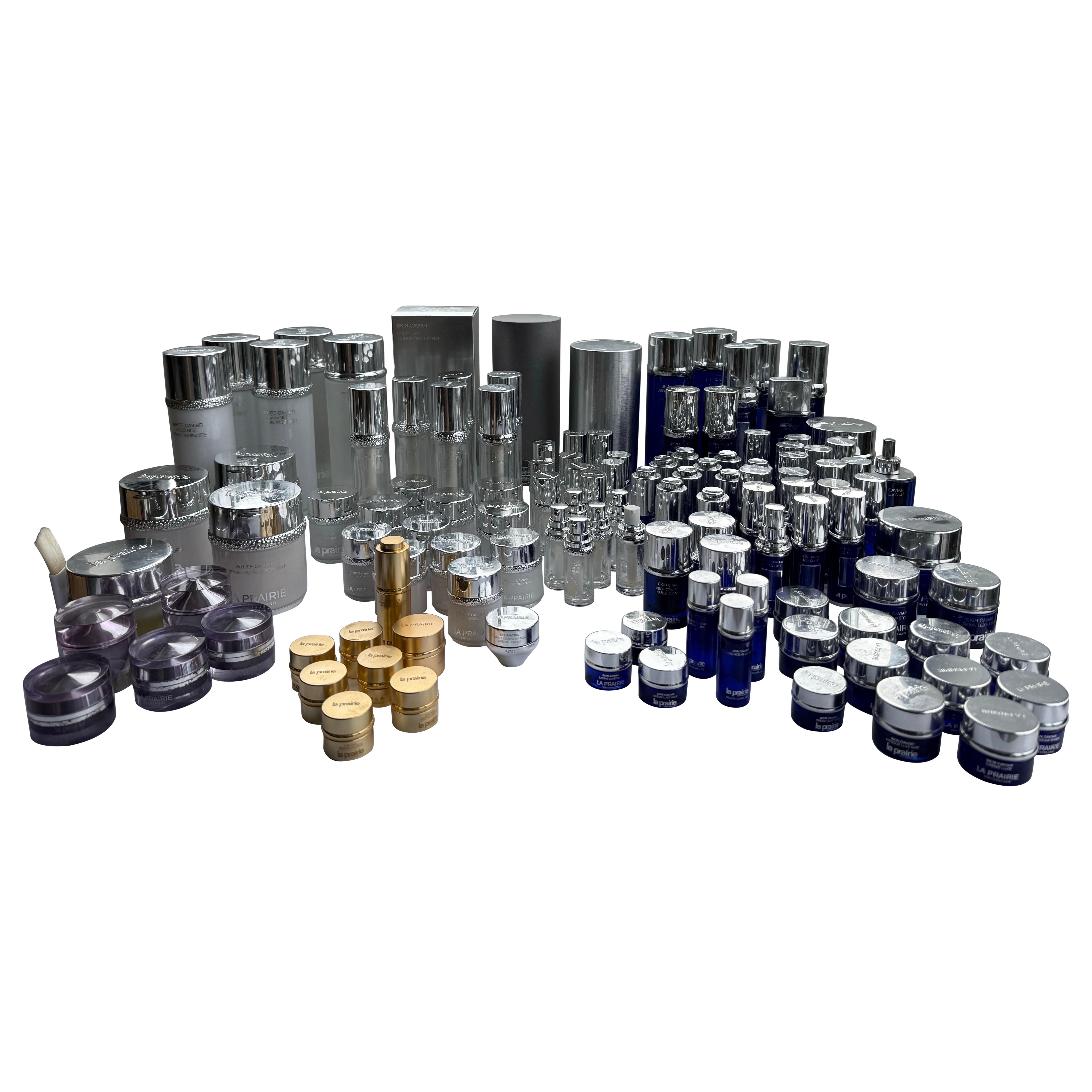 Lot of Empty La Prairie Jars Clean Used Luxury Display Props Interior Styling For Sale