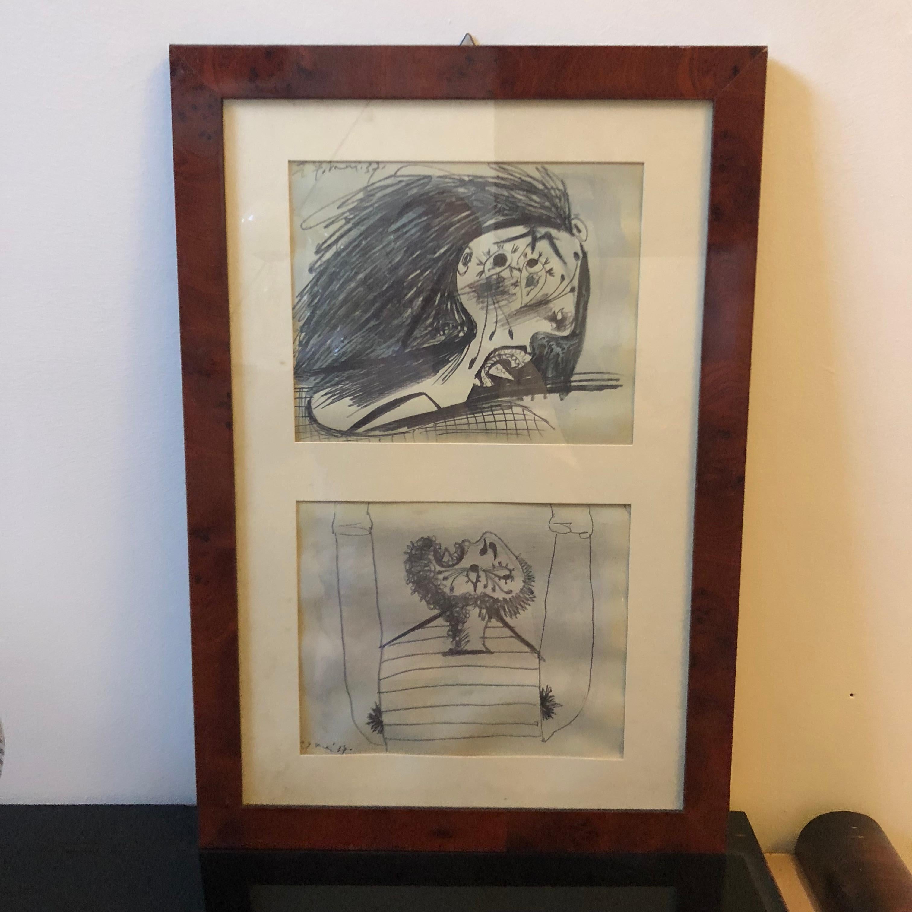 Lot of Five Anastatic Copies of Picasso's Guernica Sketches In Good Condition In Aci Castello, IT