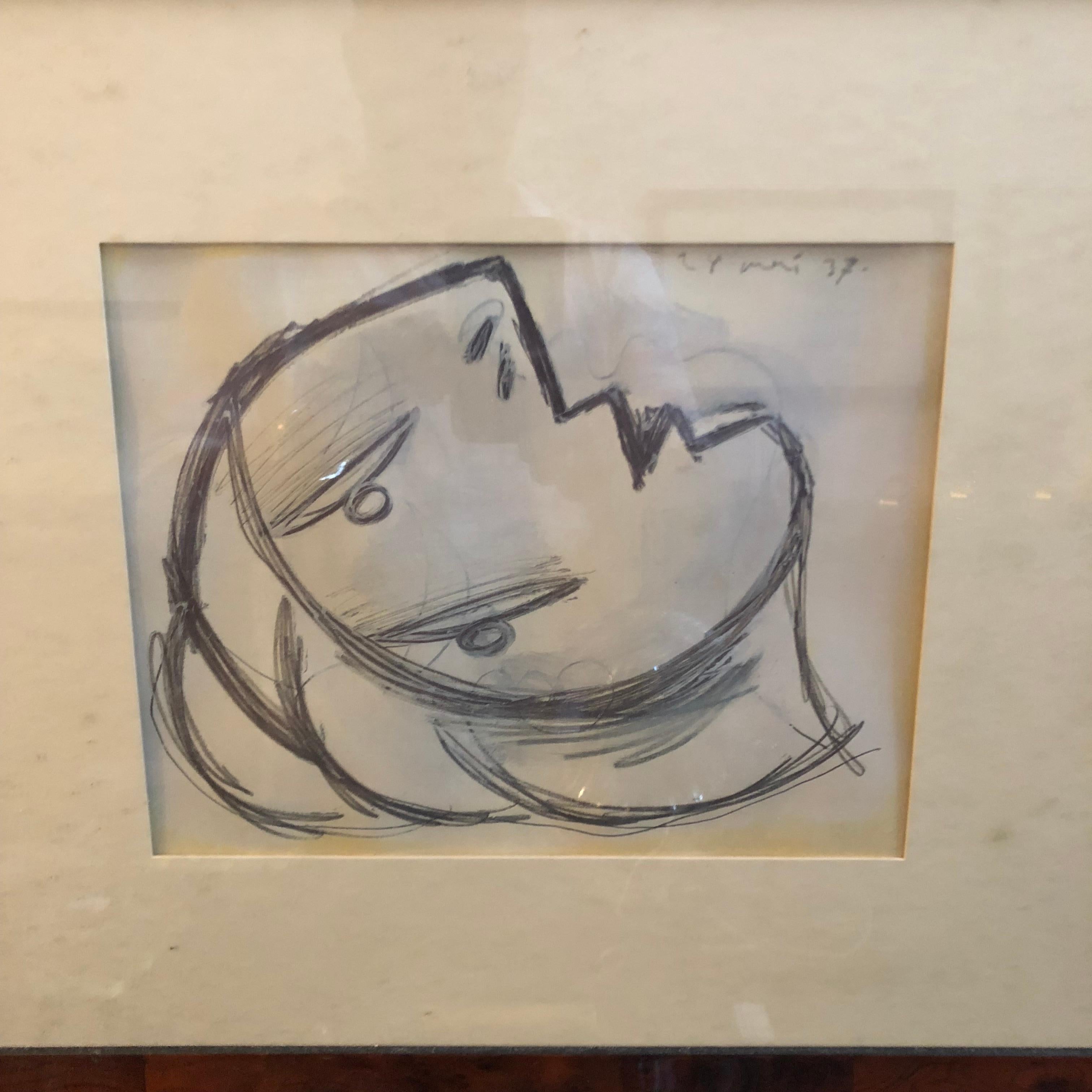 Walnut Lot of Five Anastatic Copies of Picasso's Guernica Sketches