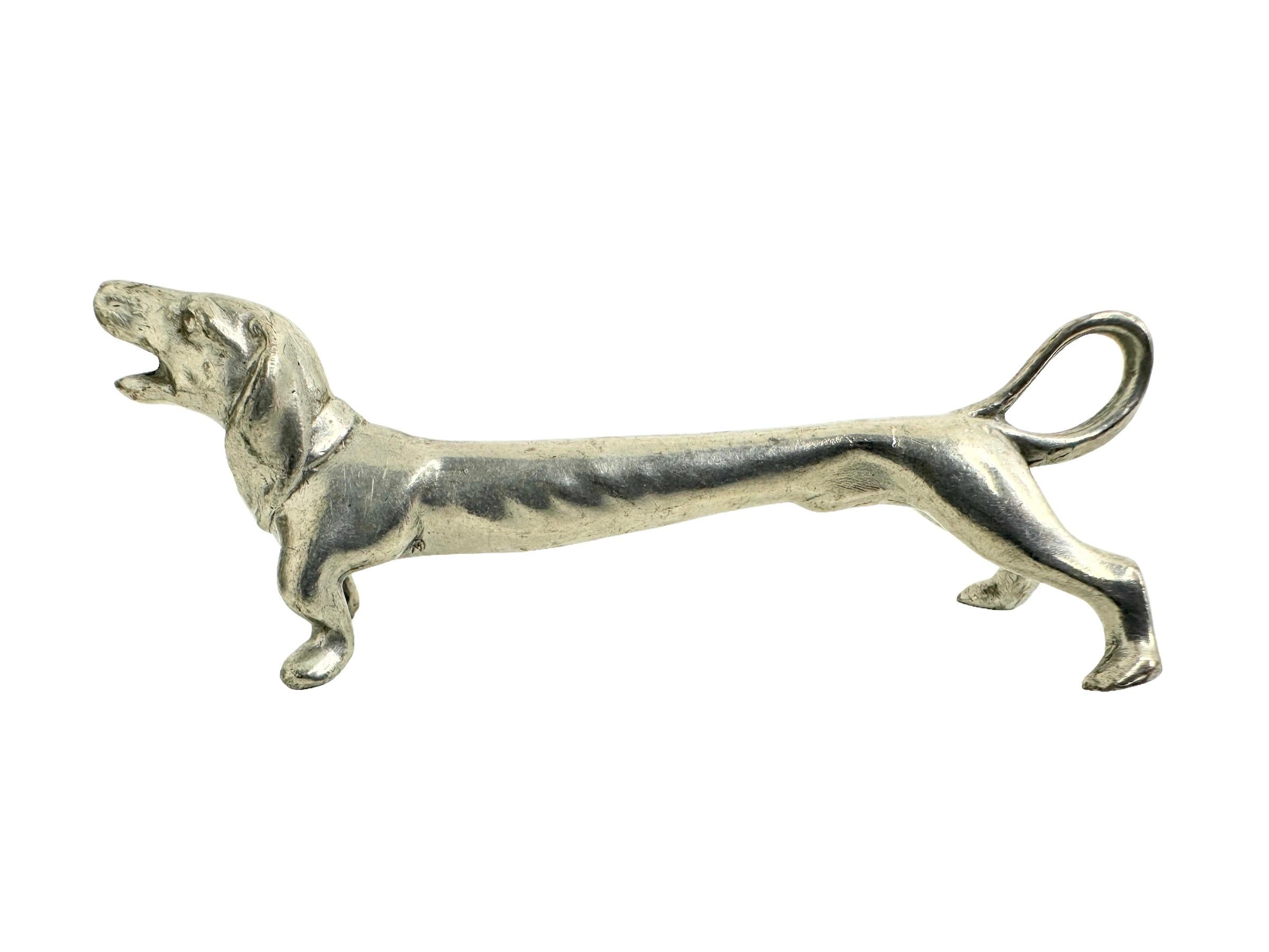 Lote de cinco apoyacuchillos de metal plateado con motivos de animales Austria Siglo XX en venta 2